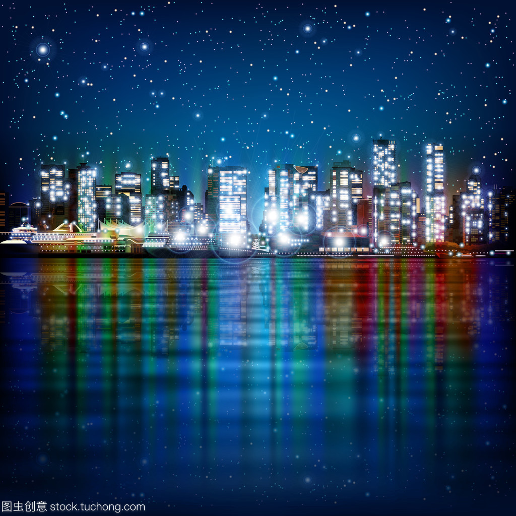 抽象背景与温哥华全景