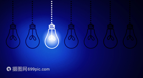挂灯泡黑暗背景上照明悬挂灯泡