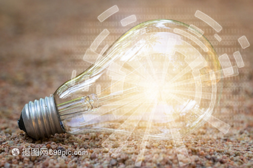 数字灯泡沙中照明